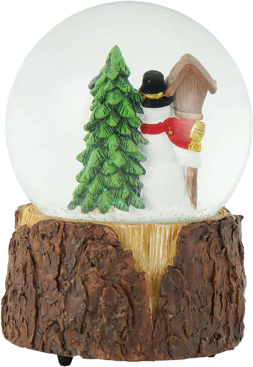 Glass Snow Globes with Snowflakes Dancing Water Snow Globe,Music Box Decorative Ornaments