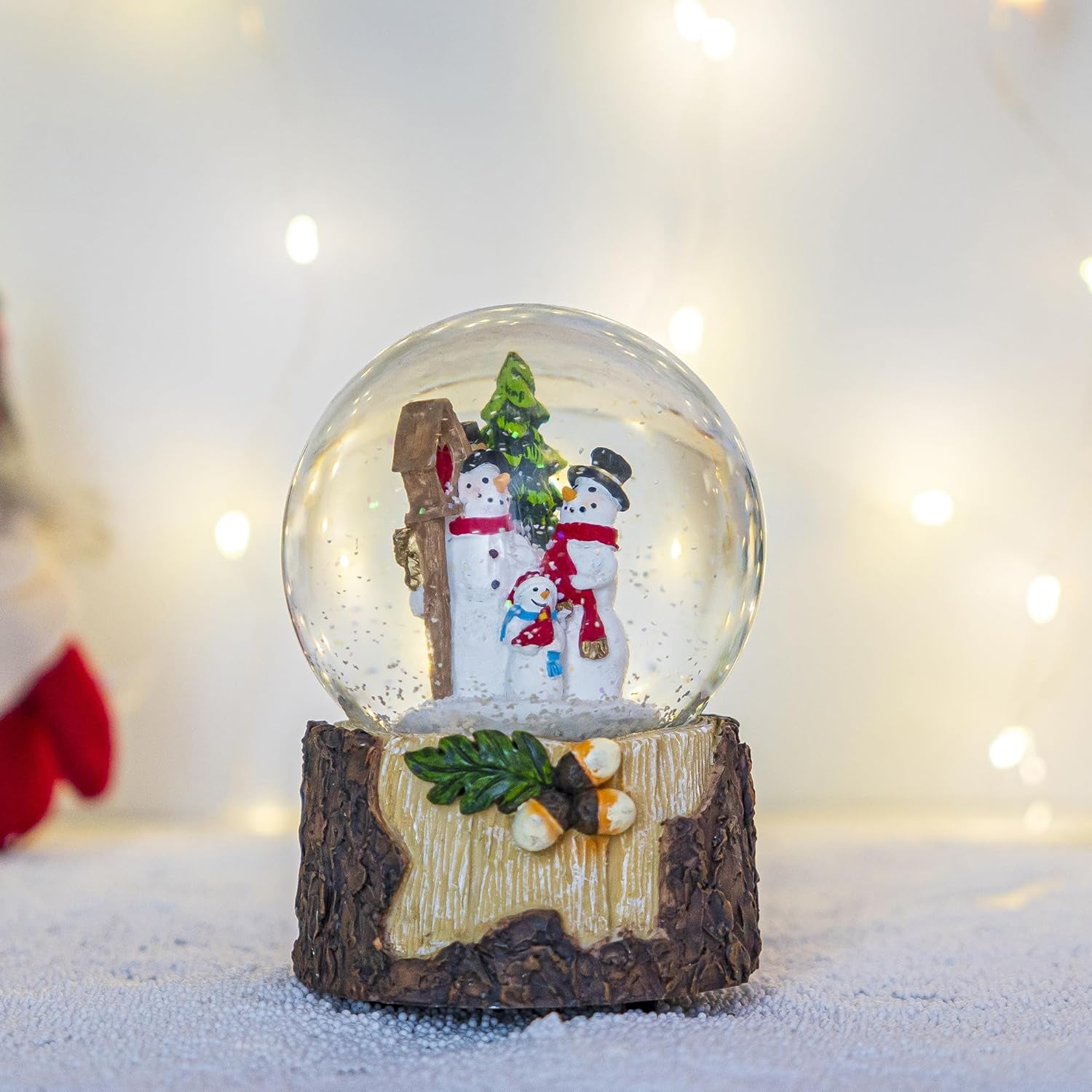 Glass Snow Globes with Snowflakes Dancing Water Snow Globe,Music Box Decorative Ornaments