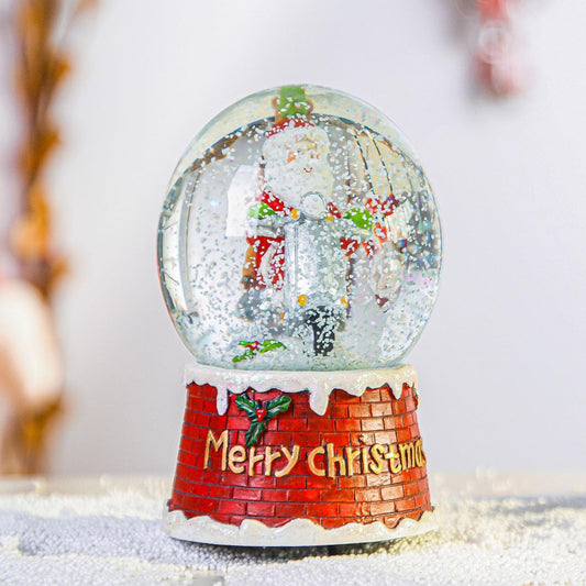 Snow Globes with Snowflakes Dancing Music Box Decorative Ornaments Snow Globe,We Wish You a Merry Christmas