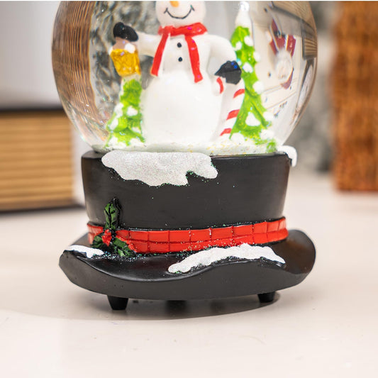 Glass Snow Globes with Snowflakes Dancing Water Snow Globes, Music Box Decorative Ornaments